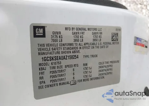 2010 Chevrolet Silverado 1500 Lt from USA, damaged, VIN 1GCSKSEA0AZ158254